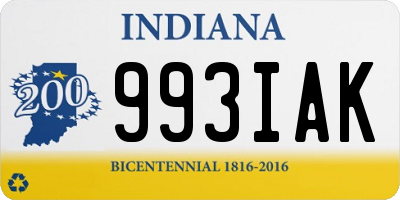 IN license plate 993IAK