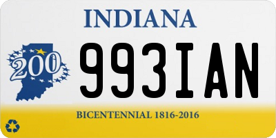 IN license plate 993IAN
