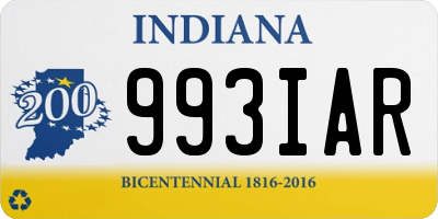 IN license plate 993IAR