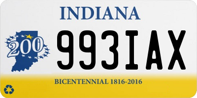 IN license plate 993IAX