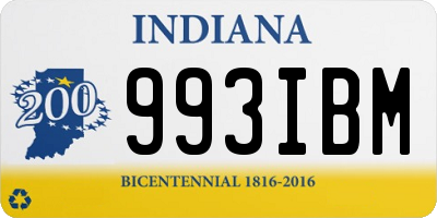 IN license plate 993IBM