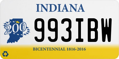 IN license plate 993IBW