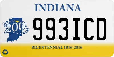 IN license plate 993ICD