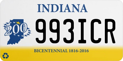 IN license plate 993ICR