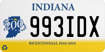 IN license plate 993IDX