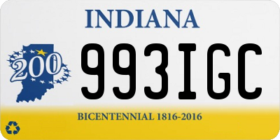 IN license plate 993IGC