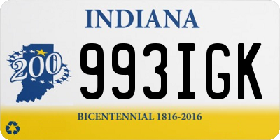 IN license plate 993IGK