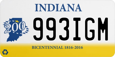 IN license plate 993IGM