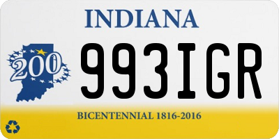 IN license plate 993IGR