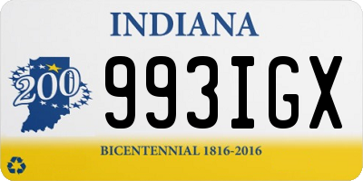 IN license plate 993IGX