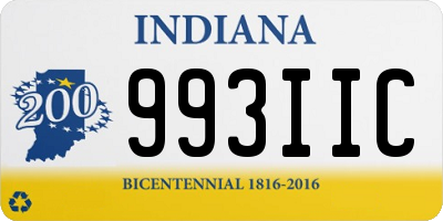 IN license plate 993IIC