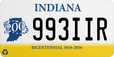 IN license plate 993IIR