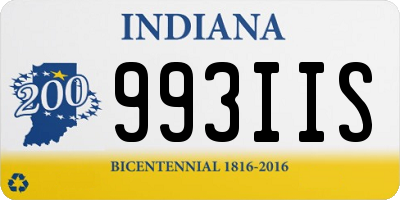 IN license plate 993IIS