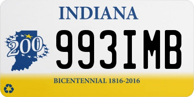 IN license plate 993IMB