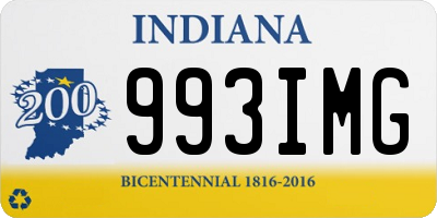 IN license plate 993IMG