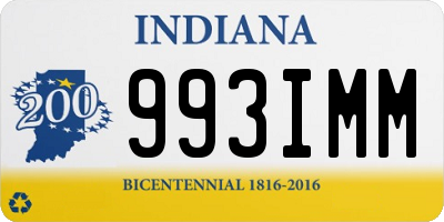 IN license plate 993IMM