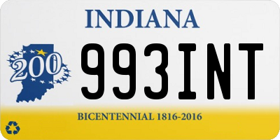 IN license plate 993INT