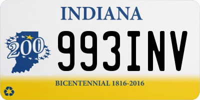 IN license plate 993INV