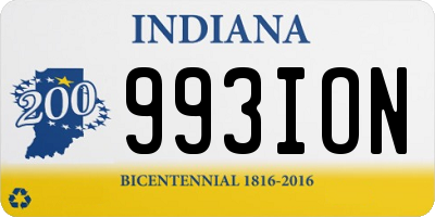 IN license plate 993ION