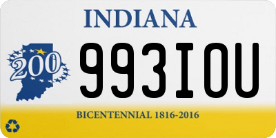 IN license plate 993IOU