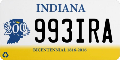 IN license plate 993IRA