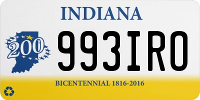 IN license plate 993IRO