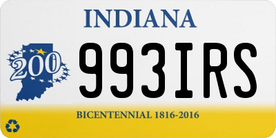 IN license plate 993IRS
