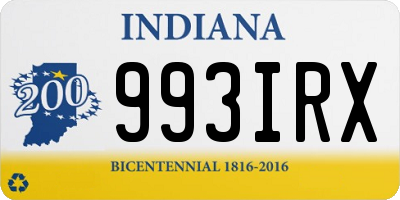 IN license plate 993IRX