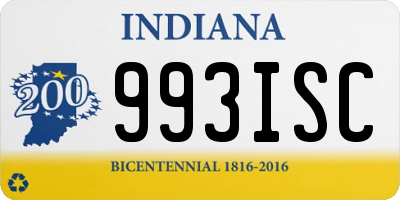 IN license plate 993ISC