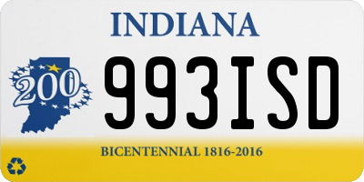 IN license plate 993ISD