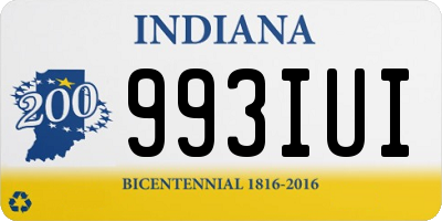 IN license plate 993IUI