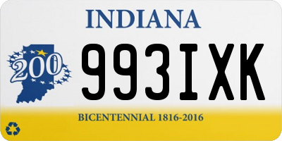 IN license plate 993IXK