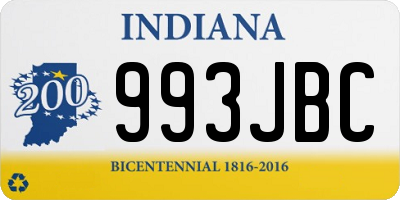 IN license plate 993JBC