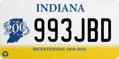 IN license plate 993JBD