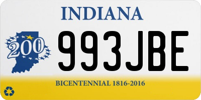 IN license plate 993JBE