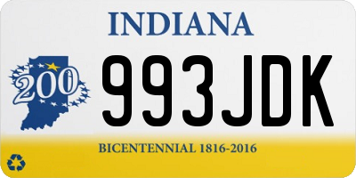 IN license plate 993JDK