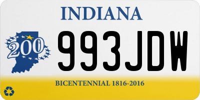 IN license plate 993JDW