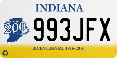 IN license plate 993JFX