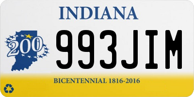 IN license plate 993JIM
