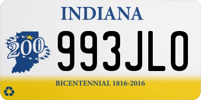 IN license plate 993JLO