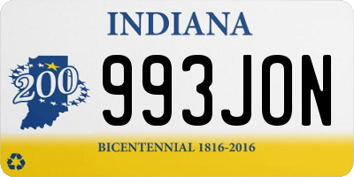 IN license plate 993JON