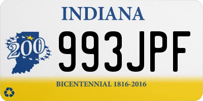 IN license plate 993JPF