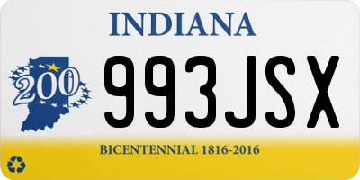 IN license plate 993JSX