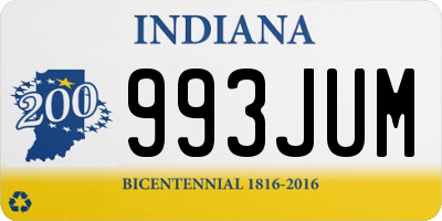 IN license plate 993JUM