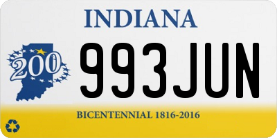 IN license plate 993JUN