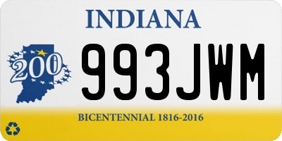 IN license plate 993JWM