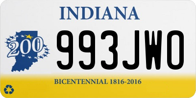 IN license plate 993JWO