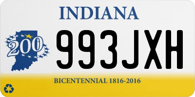 IN license plate 993JXH