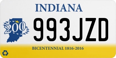 IN license plate 993JZD