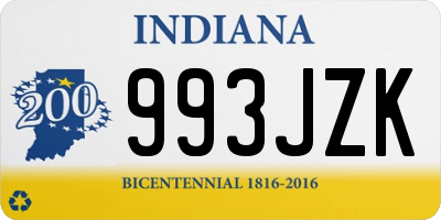 IN license plate 993JZK